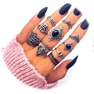 🆕NIP: Custom Knuckle Ring Set- SOHO/BOHO Style. 10 pcs